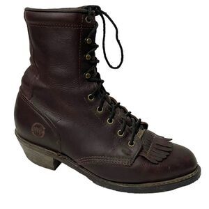 DOUBLE-H Vintage 8" Lacer Briar Pitstop Leather Western Work Boots